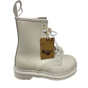 NEW! Dr Martens Women's 1460 Mono Smooth Leather White Lace Up boots Size 5